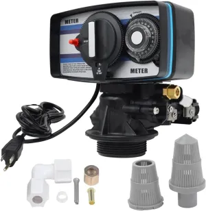 Flow Type Water Softener Control Valve, 5600 Water Softener System Filter Control Head, 110V Water Softener Timer for Water Filter Softener Resin Tank 8”-14” Water Treatment System