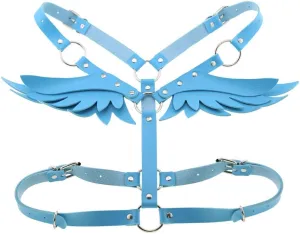 FM FM42 O Ring Waist Belt Body Caged Harness with Back Angel Wings (16 Colors)