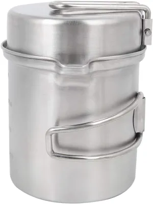 Fockety Camping Cooker Hiking Pot, Stainless Steel Camping Pot Outdoor Cookware Set for Camping, Backpacking, Hiking and Picnic. Travel, Leisure Fishing, Enjoyment, Outdoor Life, Outdoor