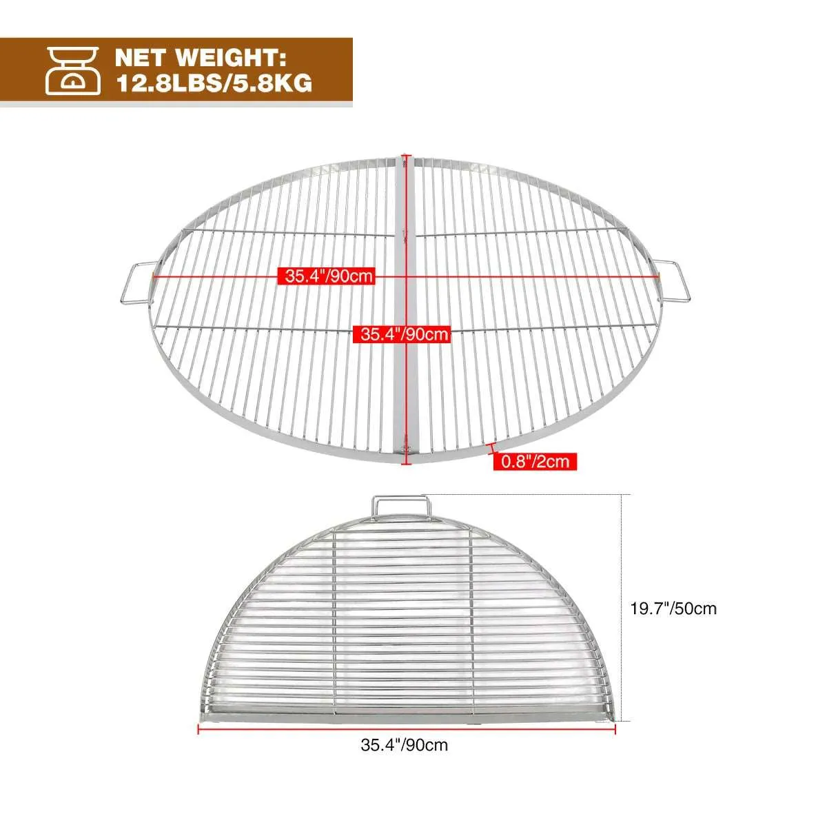 Foldable Fire Pit Grill Cooking Grate with Handle From Redcamp
