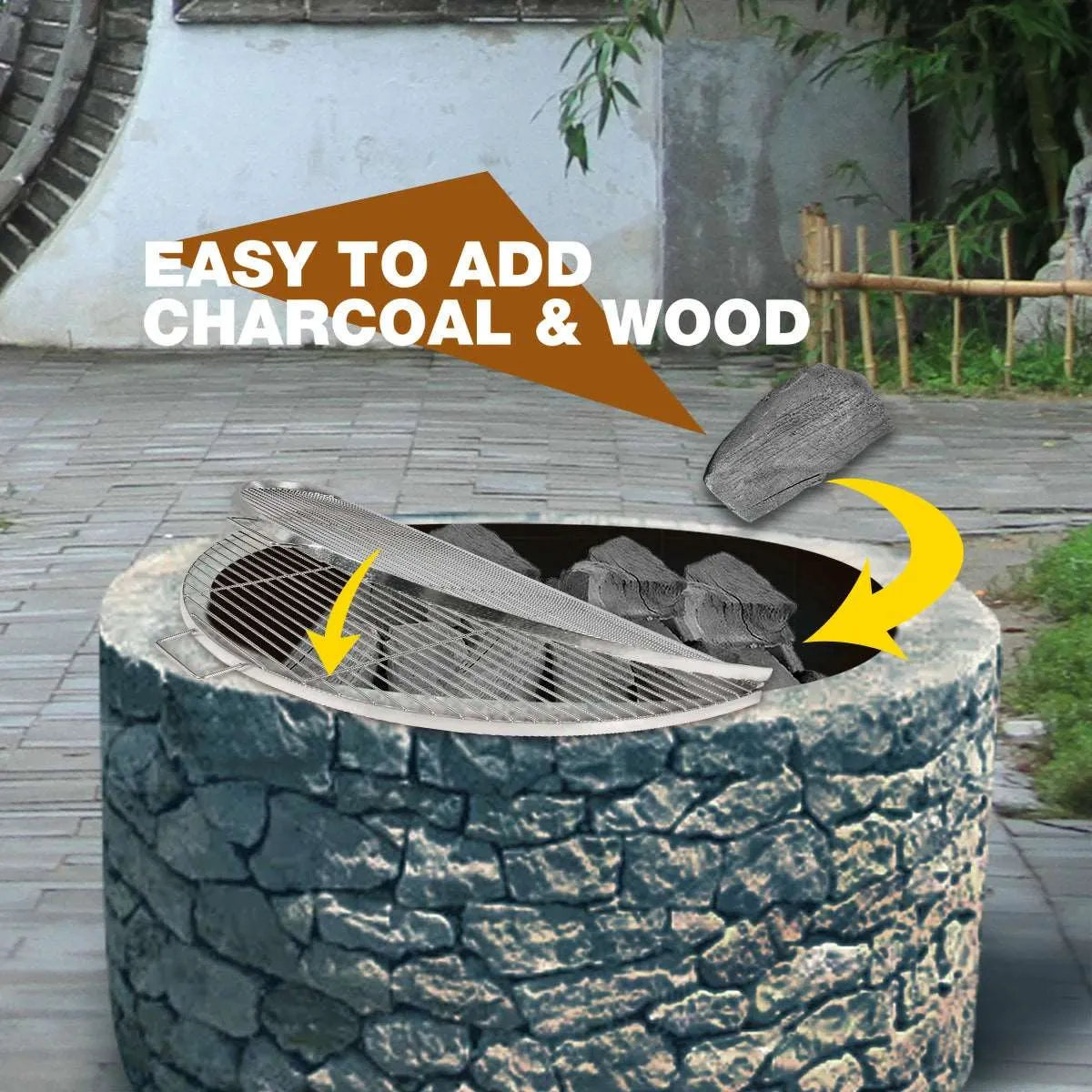 Foldable Fire Pit Grill Cooking Grate with Handle From Redcamp