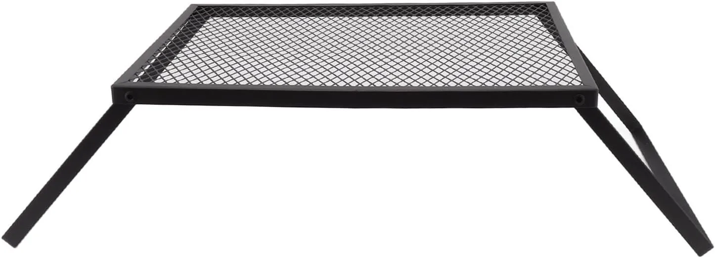 Folding Campfire Grill Heat Portable Outdoor Camping Grill for Picnic Yard Patio Iron Material (40 X 30cm With Fork)