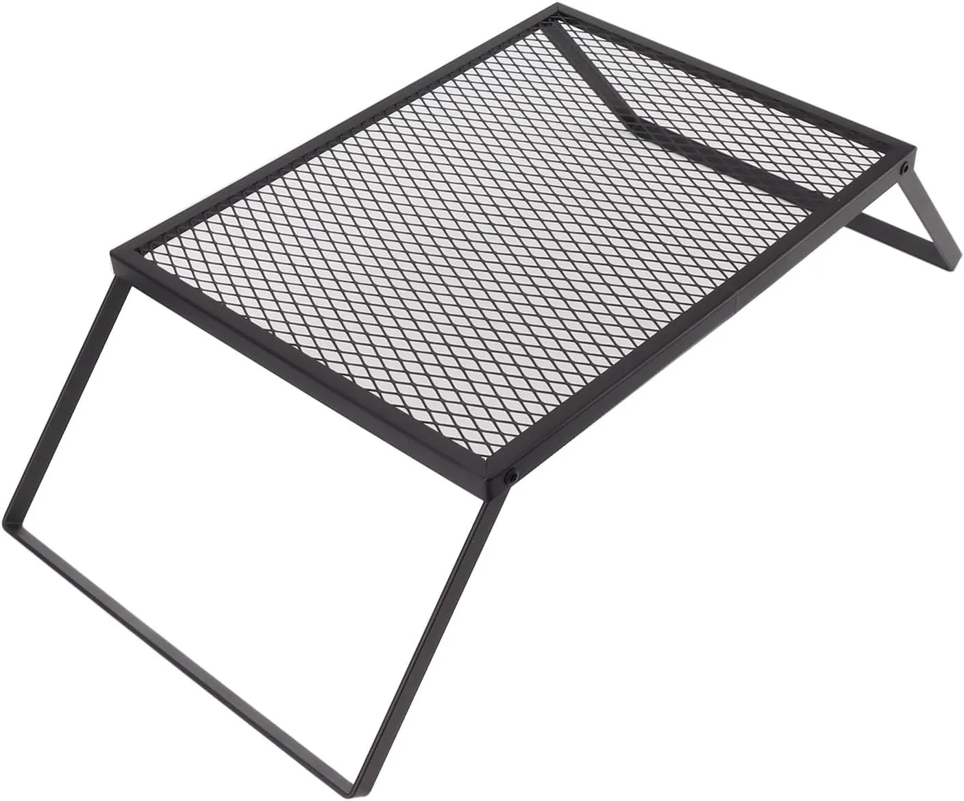 Folding Campfire Grill Heat Portable Outdoor Camping Grill for Picnic Yard Patio Iron Material (40 X 30cm With Fork)
