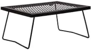 Folding Fire Pit Grill, Heavy Duty Steel Campfire Pit with Sturdy Legs, Portable Campfire Cooking Equipment with Carrying Bag, Open Fire Grill for Outdoor Barbecue Camping Garden Dinner