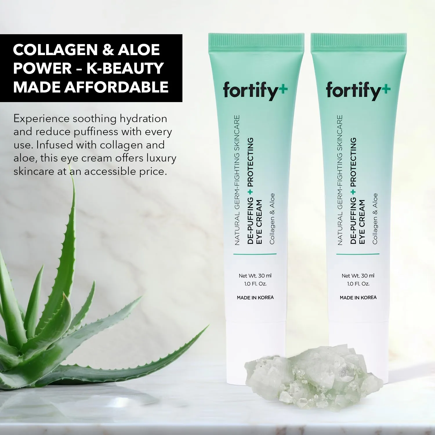 Fortify 9-in-1 Natural Skincare Eye Cream – 2 Pack Anti-Aging Under Eye Cream for Dark Circles, Puffiness & Bags Under Eyes – 30ML