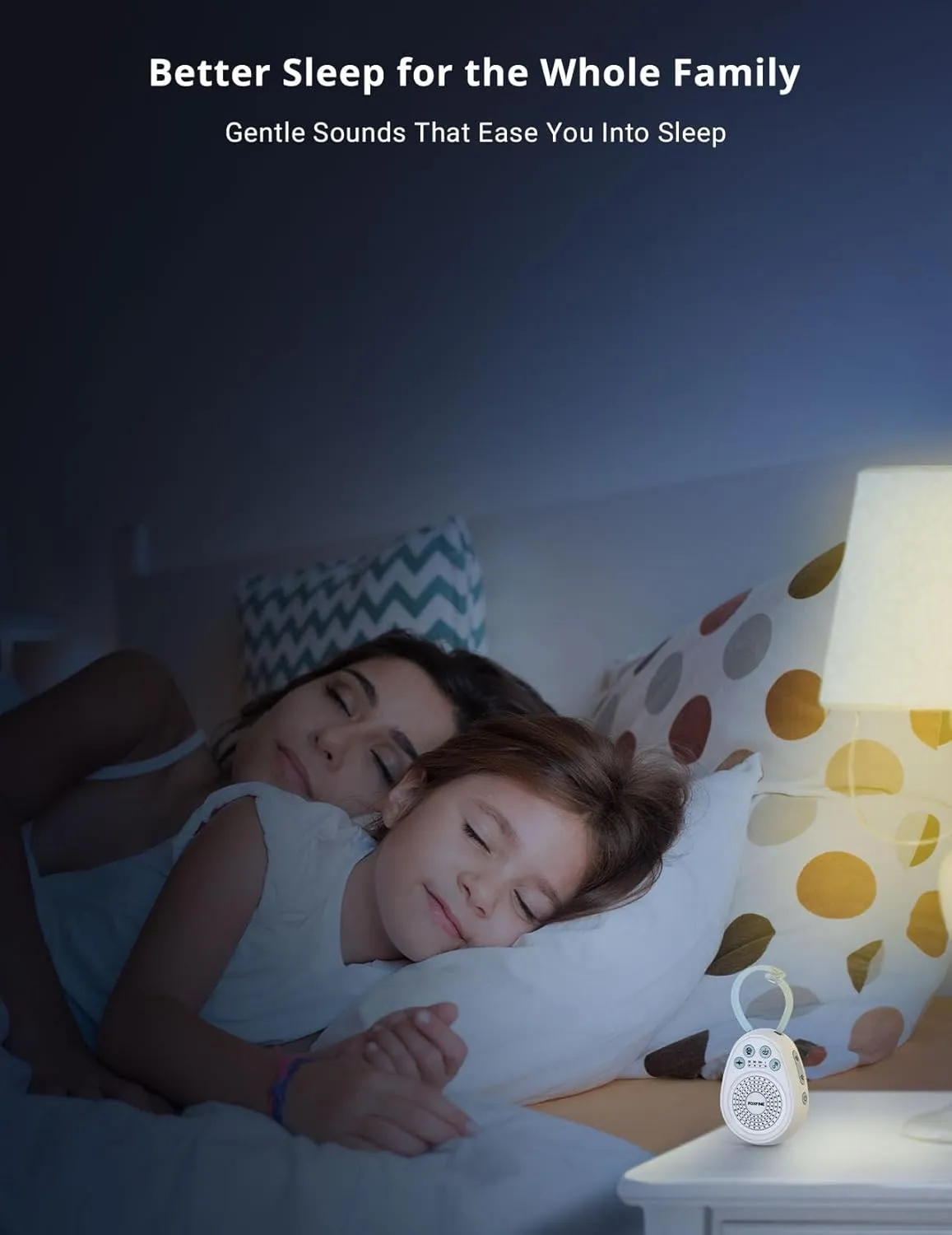 FOXFINE White Noise Machine - Portable Sound Machine with 30 Sleep Sounds, Rechargeable, Timer, Child Lock for Babies, Adults, Home, Travel, Office, Blue