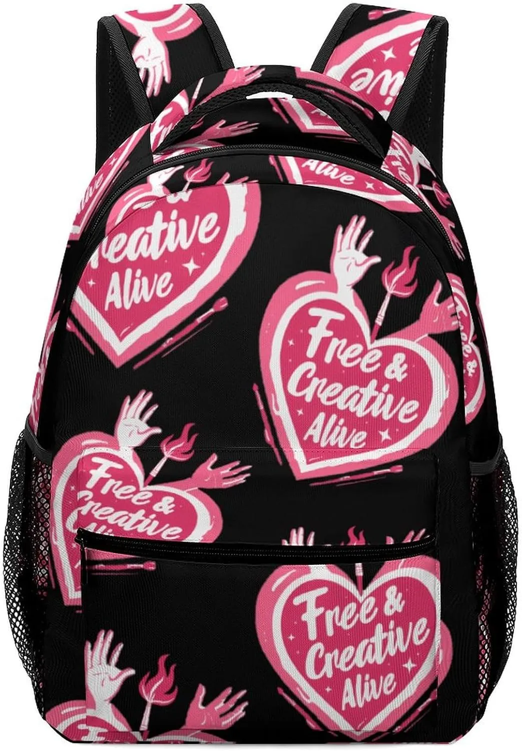 Free Creative Alive Cute Backpack Casual Funny Printing Basic Shoulder Bag for Men Women Travel Picnic