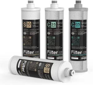 Frizzlife M3005 Replacement Filter Cartridge Set (4 Pack) for SK99,SP99,SK99 New and SP99 New Under Sink Water Filter System
