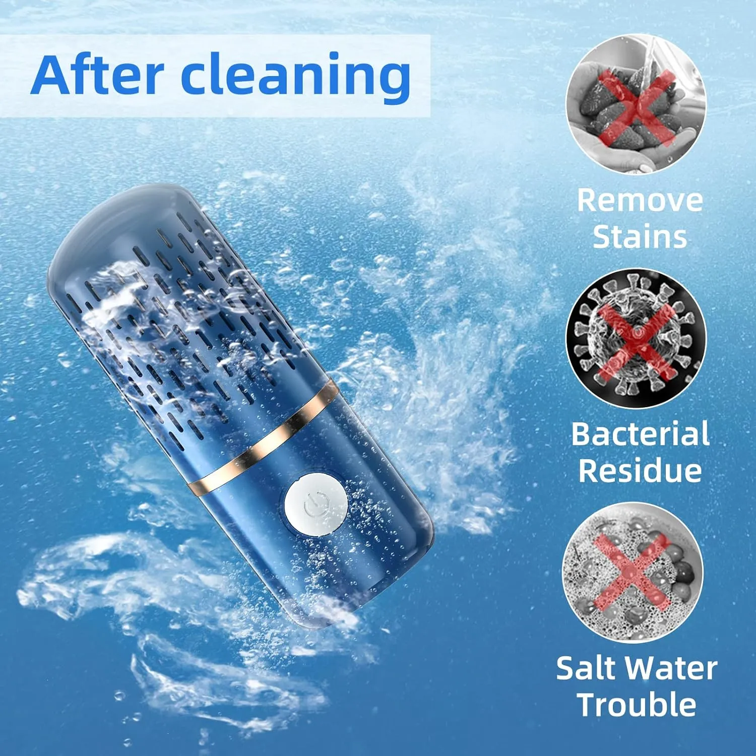 Fruit and Vegetable Cleaning Machine, Fruit and Vegetable Cleaner, USB Wireless Food Purifier, Cleaner Device for Washing Fruits, Vegetables, Rice, Meat and Tableware (Blue), Medium