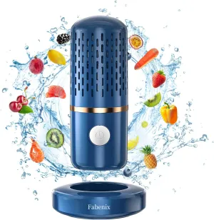 Fruit and Vegetable Cleaning Machine, Fruit and Vegetable Cleaner, USB Wireless Food Purifier, Cleaner Device for Washing Fruits, Vegetables, Rice, Meat and Tableware (Blue), Medium