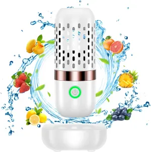 Fruit and Vegetable Washing Machine: Fruit Cleaner Device with OH-ion Purification Technology - Portable Fruit Cleaner Device in Water for Washing Fruits, Vegetables, Rice, White
