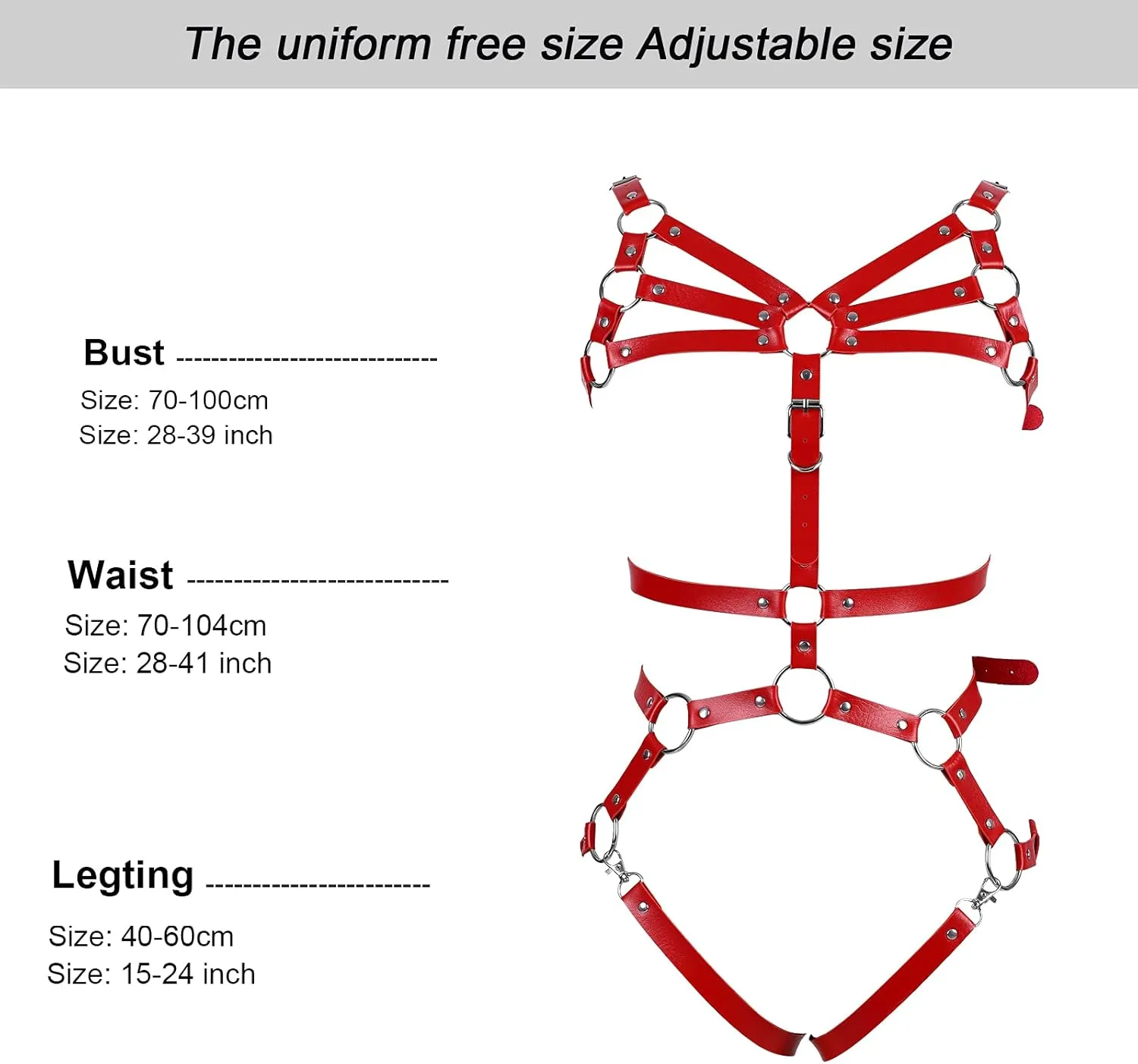 Full Cage Leather Body Harness Lingerie Punk Womens Hollow Out Harajuku Garter Belt Set Gothic Adjustable Size Halloween Rave