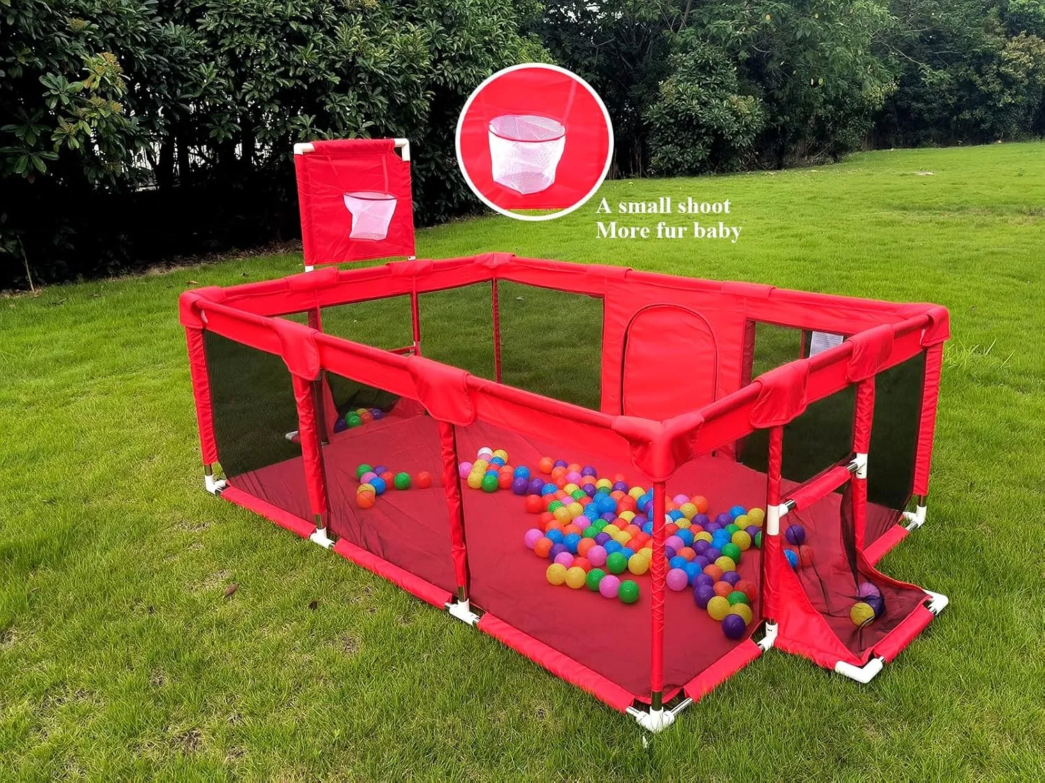 Gaorui Large Kids Baby Ball Pit - Portable Indoor Outdoor Baby Playpen Toddlers Children Safety Play Yard Fun Activities Popular Toys (Not Includes Balls) (Red)
