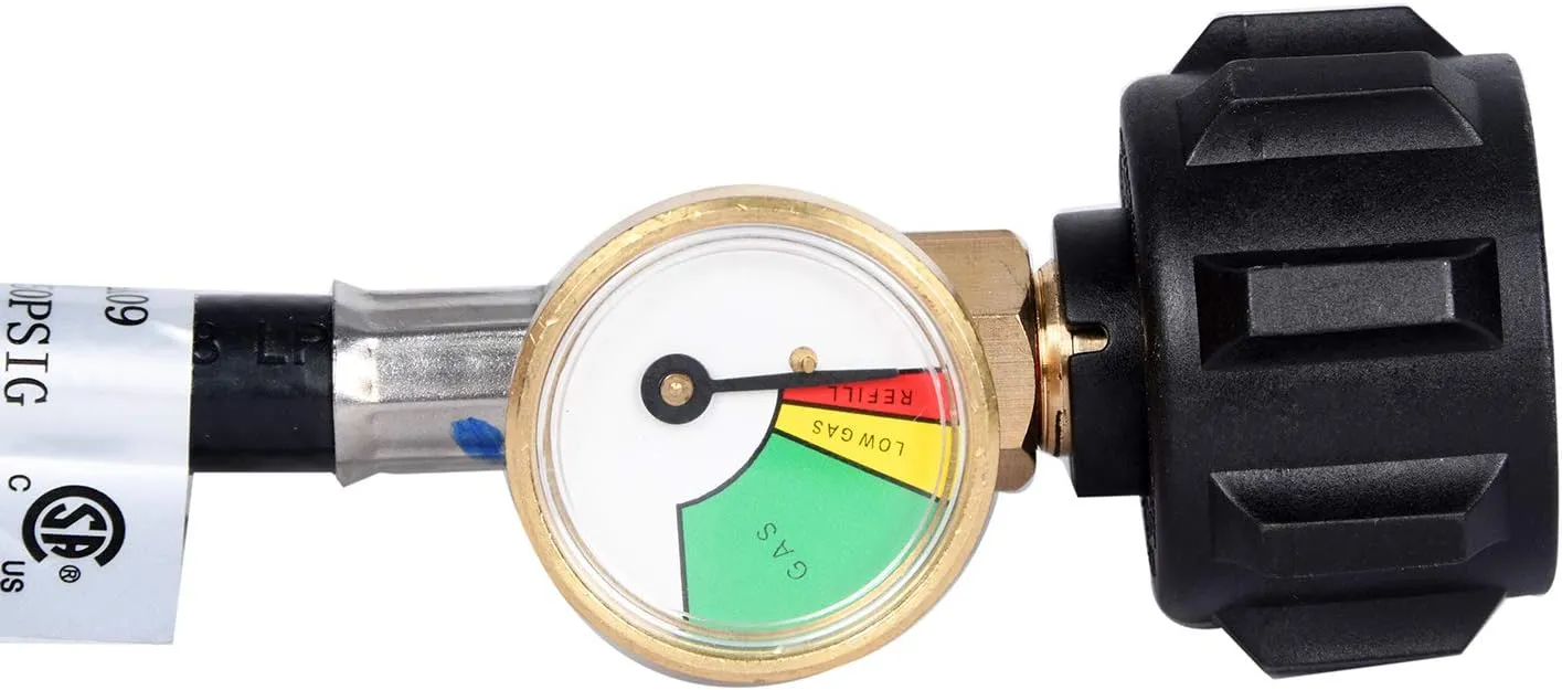 GasSaf 5FT Propane Adapter Hose with Propane Grill Regulator Suitable for Blackstone 17"、22" Tabletop Griddle