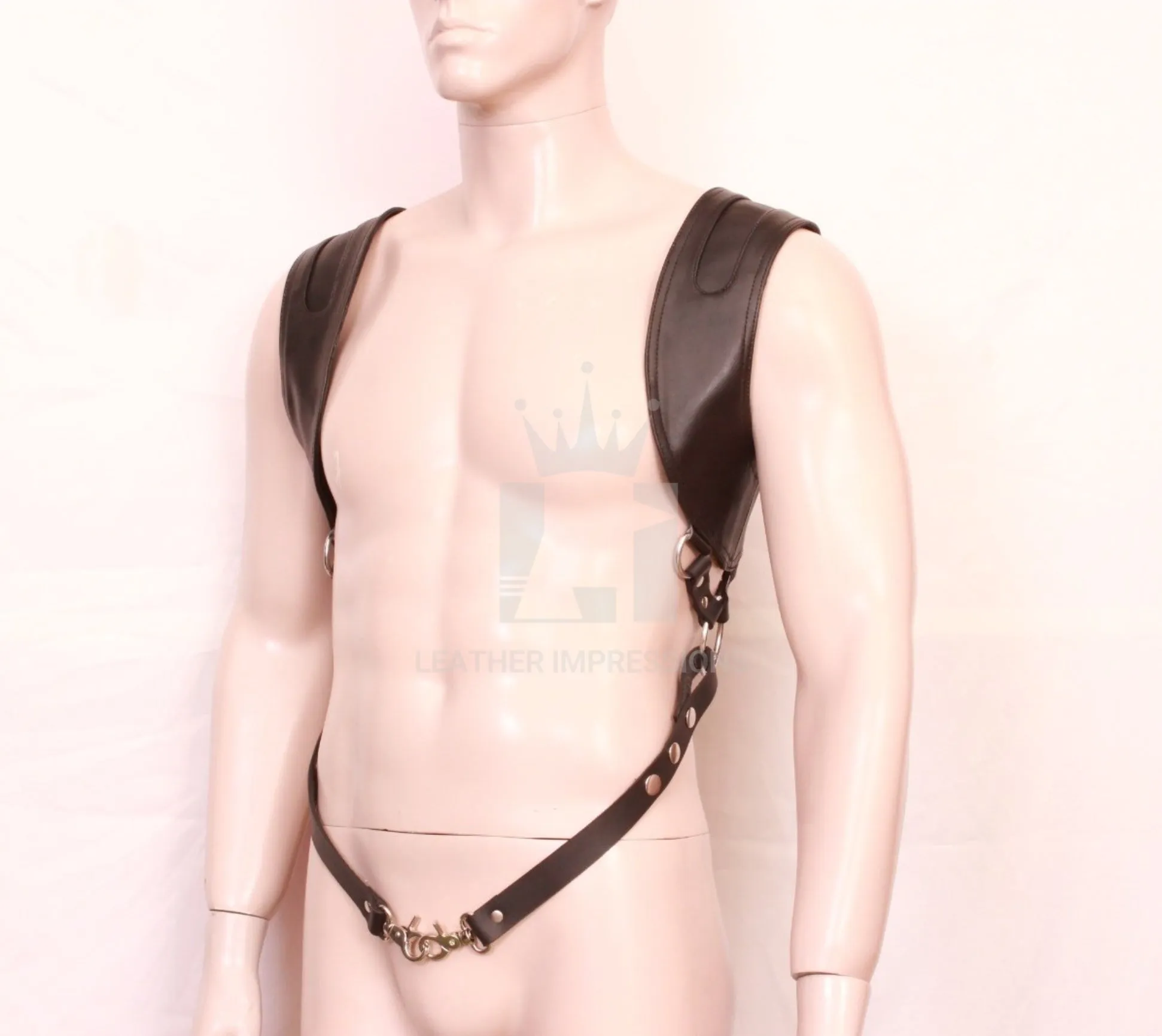 Genuine Leather Mens Full Body Harness Fetish Wear