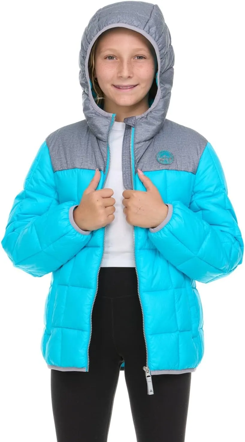 Gerry Packable Puffer Jackets for Girls and Boys, Hooded Girls and Boys Winter Coat