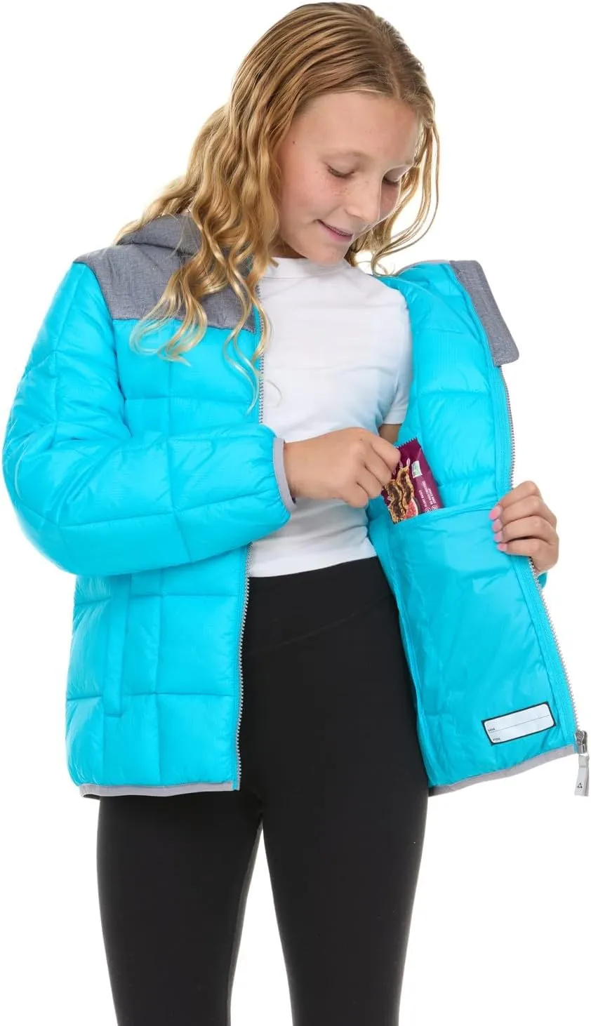 Gerry Packable Puffer Jackets for Girls and Boys, Hooded Girls and Boys Winter Coat