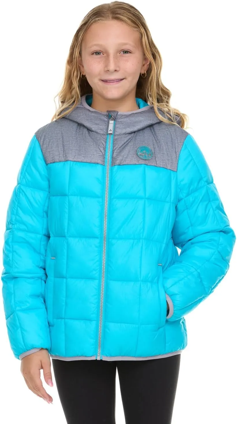 Gerry Packable Puffer Jackets for Girls and Boys, Hooded Girls and Boys Winter Coat