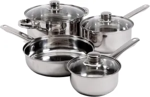 Gibson Home Landon 7 Piece Cookware Set,Stainless Steel