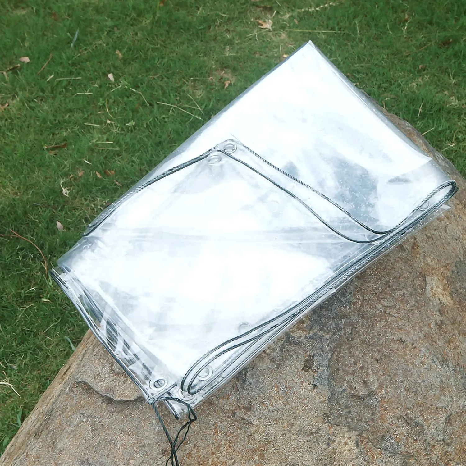 Glass Clear Tarpaulin Waterproof, Heavy Duty Windshield Balcony Rain Cover, with Metal Holes, for Outdoor Camping Ground Sheet Cover (Size : 1x1.5M/3.3x4.9ft)