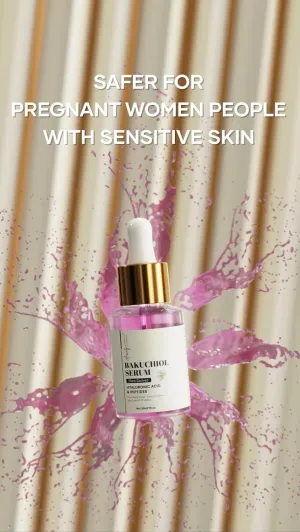 Glow Renewal Bakuchiol Serum – Vegan, Anti-Aging Face Serum for Wrinkle Reduction, Brightening & Hydration – Natural Retinol Alternative for Sensitive Skin – With Hyaluronic Acid & Peptides – 1 fl oz