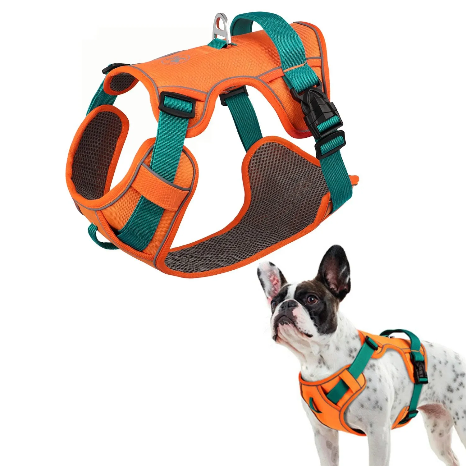 GlowSafe No Pull Frenchie Harness Reflective Training Vest