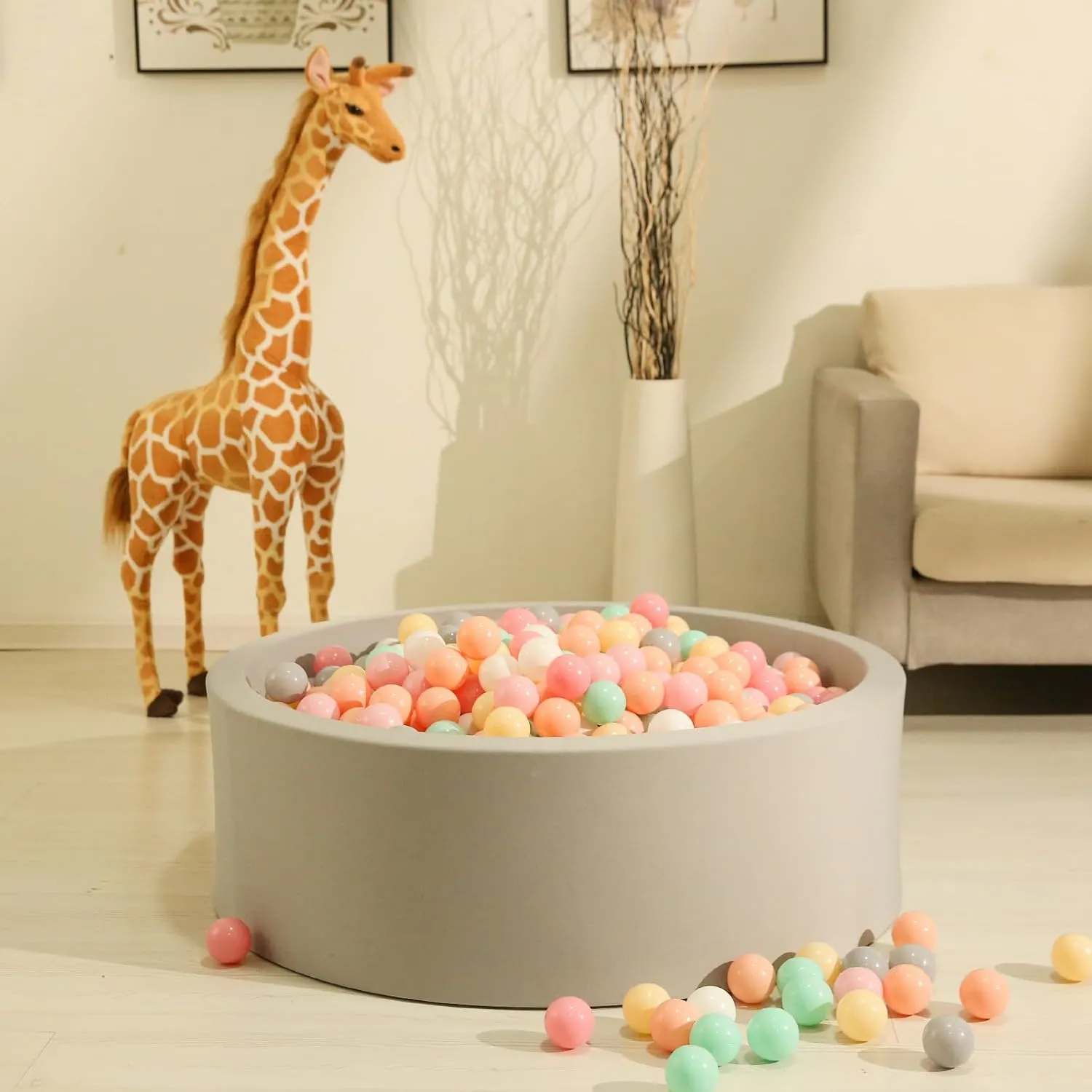 GOGOSO 100 Pit Balls Plastic Balls for Baby Toddlers GirlsToddlers for Playhouse, Baby Pool, Play Ball Fun Centers, for Babies, Kids, Toddlers 1-3, Phthalate Free BPA Free