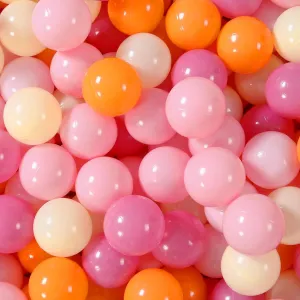 GOGOSO Ball Pit Balls for Toddler, Baby Plastic Playballs Kids Soft Pastel Pelotas Non-Toxic BPA-Free 3pink Orange Yellow, 500 Balls