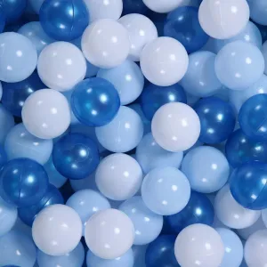 GOGOSO Ball Pit Balls for Toddler, Baby Plastic Playballs Kids Soft Pastel Pelotas Non-Toxic BPA-Free Pearl Blue Light Blue White 100 Balls
