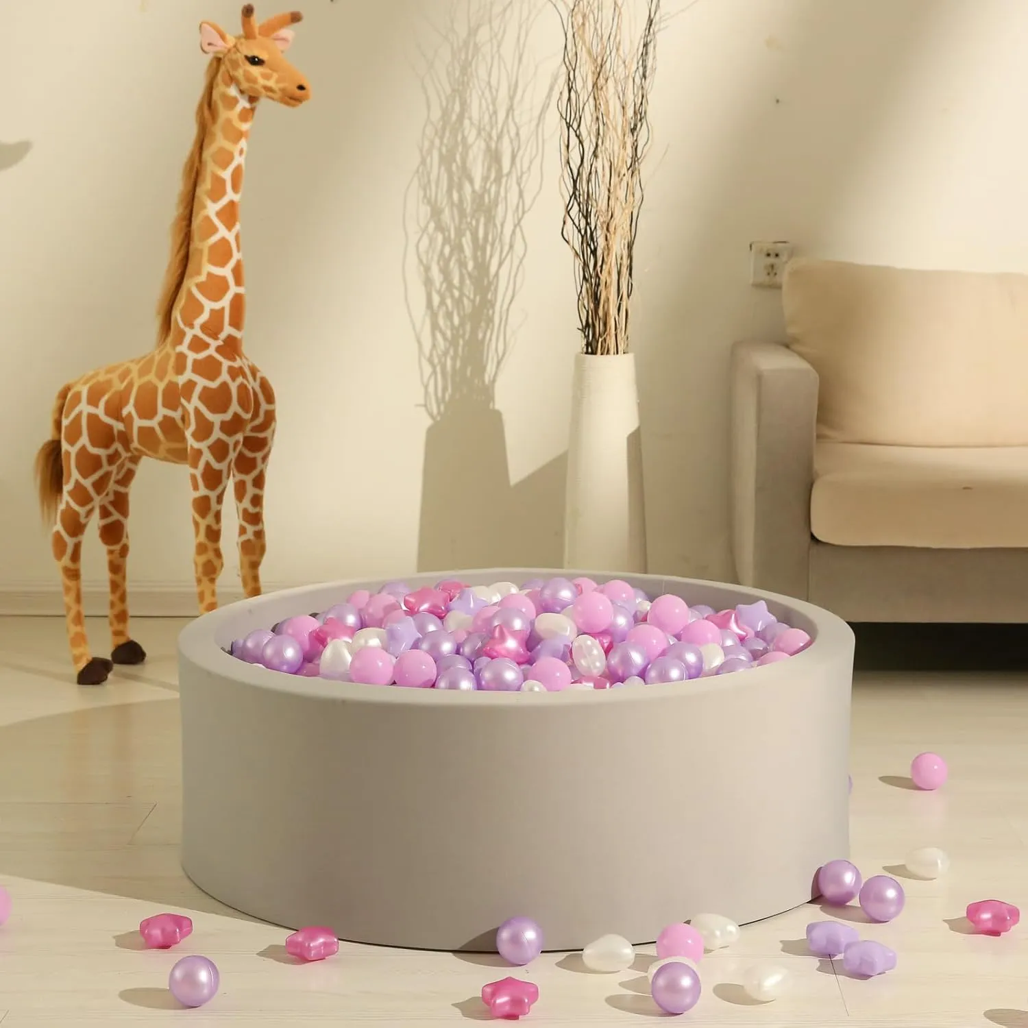 GOGOSO Ball Pit Balls,Plastics Balls for Ball Pit, Stars Hearts Shape for PastelBall for Toddlers Kids