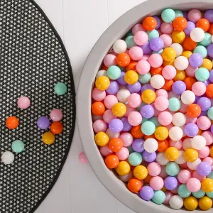GOGOSO Cream Ball Pit Balls 100 Balls, 2.2 Inch Ball Pool Balls for Baby Fun Toys, Different Shaped for Toddler Ball Pit, Boys Girl Kids Birthday, Tent,Slides