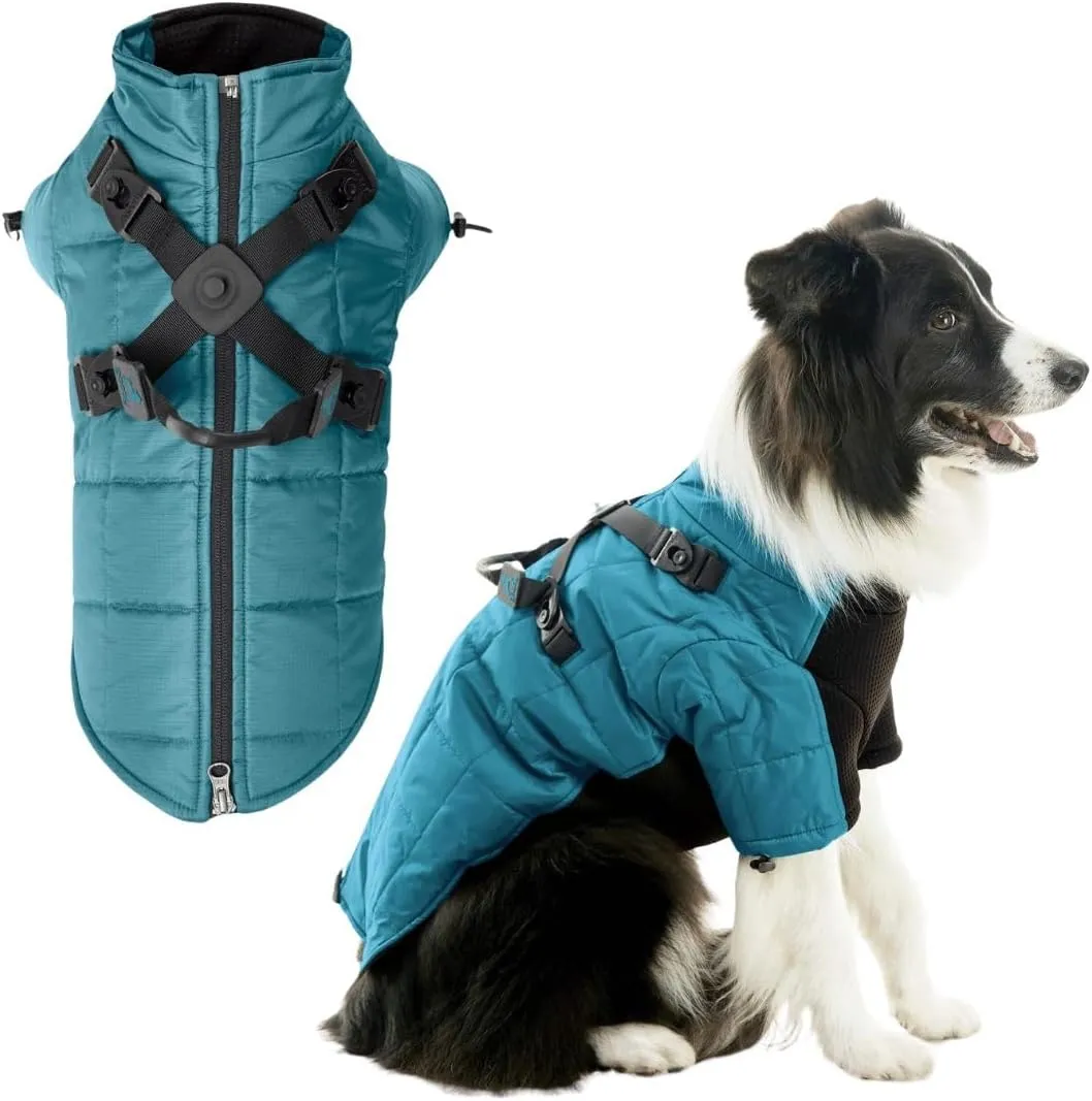 Gooby Alpine Explorer - Celestial, Small - Waterproof Jacket with Cross Lock Converter for Small Dog and Medium Dog