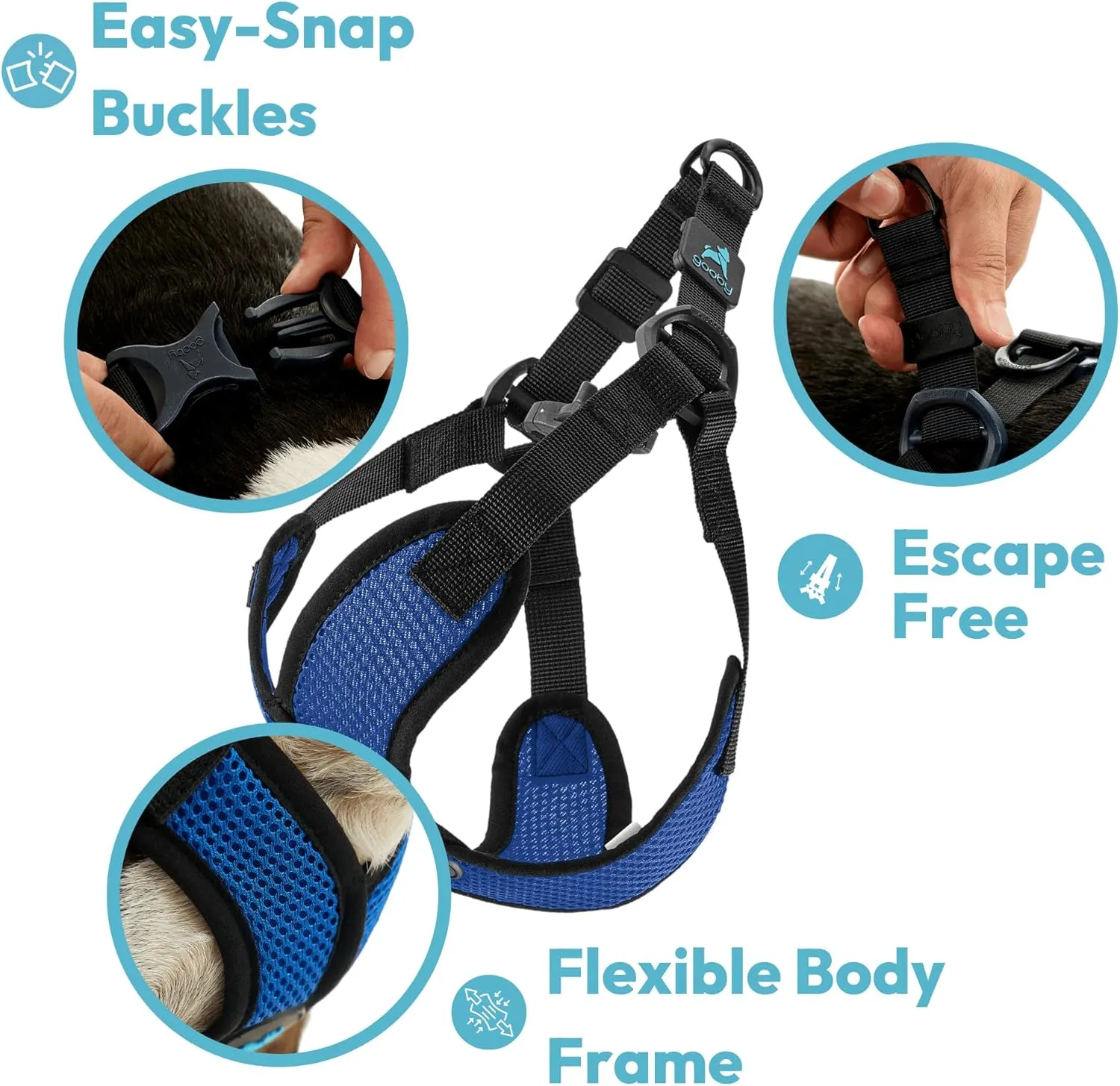 Gooby Comfort X Step in Lite Dog Harness - Choke Free, Escape Free with Light Breathable Mesh - Step in Dog Harness for Small and Medium Dogs - Quick Release Buckle, Metal D-Rings - Purple, Small