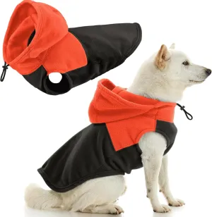 Gooby Dog Vest Hoodie - Black, Large - Fleece, Soft, Two Tone - Stylish, Adjustable, Leash Attachable - Small & Medium Dogs