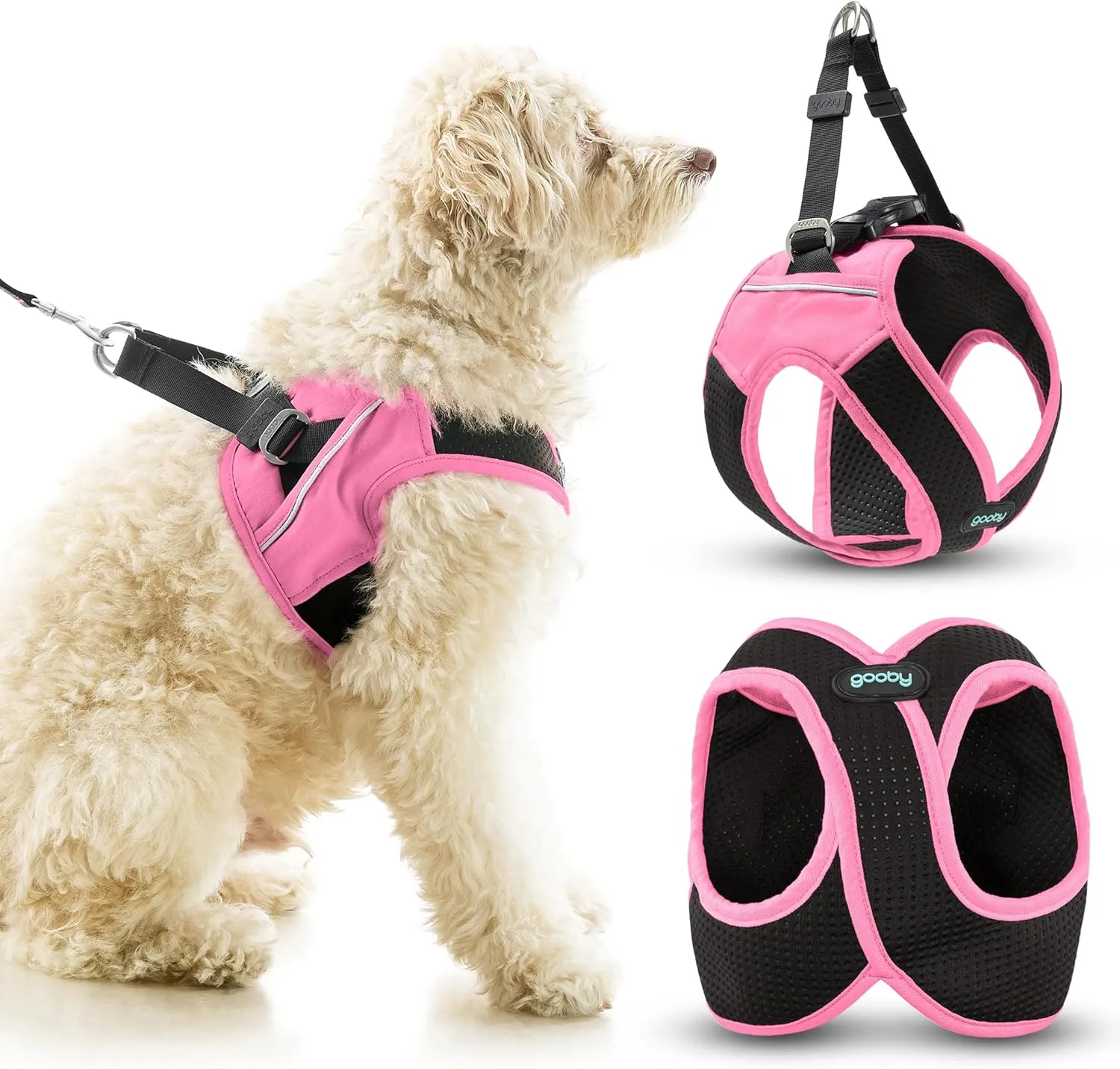 Gooby Escape Free Easy Fit X in Dog Harness - Flamingo Pink, X-Large