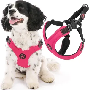 Gooby Escape Free Sport Harness - Pink, Medium - No Choke Step-in Patented Neoprene Small Dog Harness with Four-Point Adjustment - Perfect on The Go Dog Harness for Medium Dogs No Pull and Small Dogs