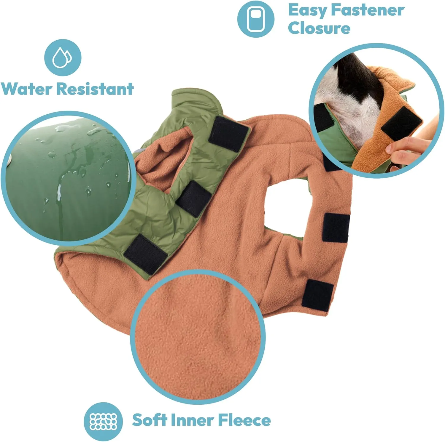 Gooby - Sports Vest, Fleece Lined Small Dog Cold Weather Jacket Coat Sweater with Reflective Lining, Green, Small