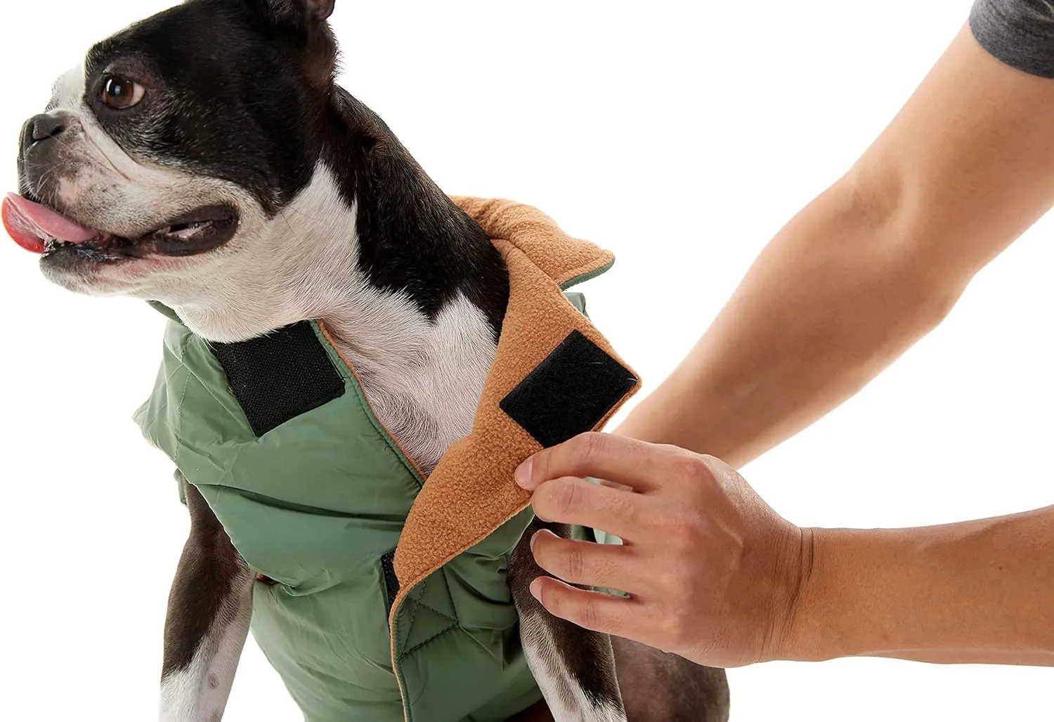 Gooby - Sports Vest, Fleece Lined Small Dog Cold Weather Jacket Coat Sweater with Reflective Lining, Green, Small