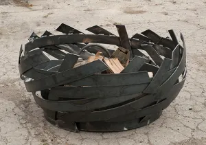 Gorgeous Laser Cut Nest Design Outdoor Fire Pit | Custom Fabricated Wood Burning Fire Pit | Made in Canada – Model # WBFP863