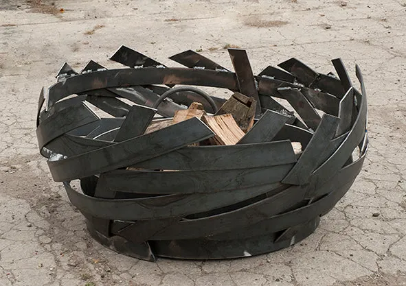 Gorgeous Laser Cut Nest Design Outdoor Fire Pit | Custom Fabricated Wood Burning Fire Pit | Made in Canada – Model # WBFP863