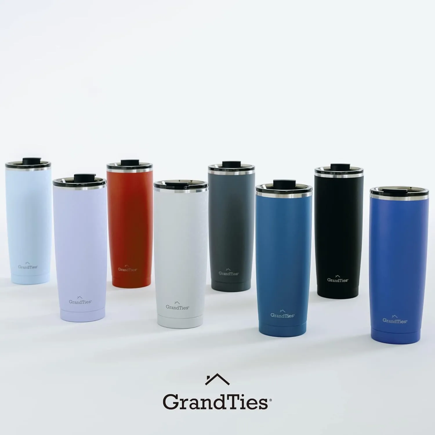 GRANDTIES Insulated Coffee Tumbler Cup w/Tritan Lid | Leak Proof, Reusable, Double Walled Vacuum Stainless Steel Travel Mug | Thermal Cups for Hot and Cold Drinks | 20oz | Glacier Lake, Snowy Texture