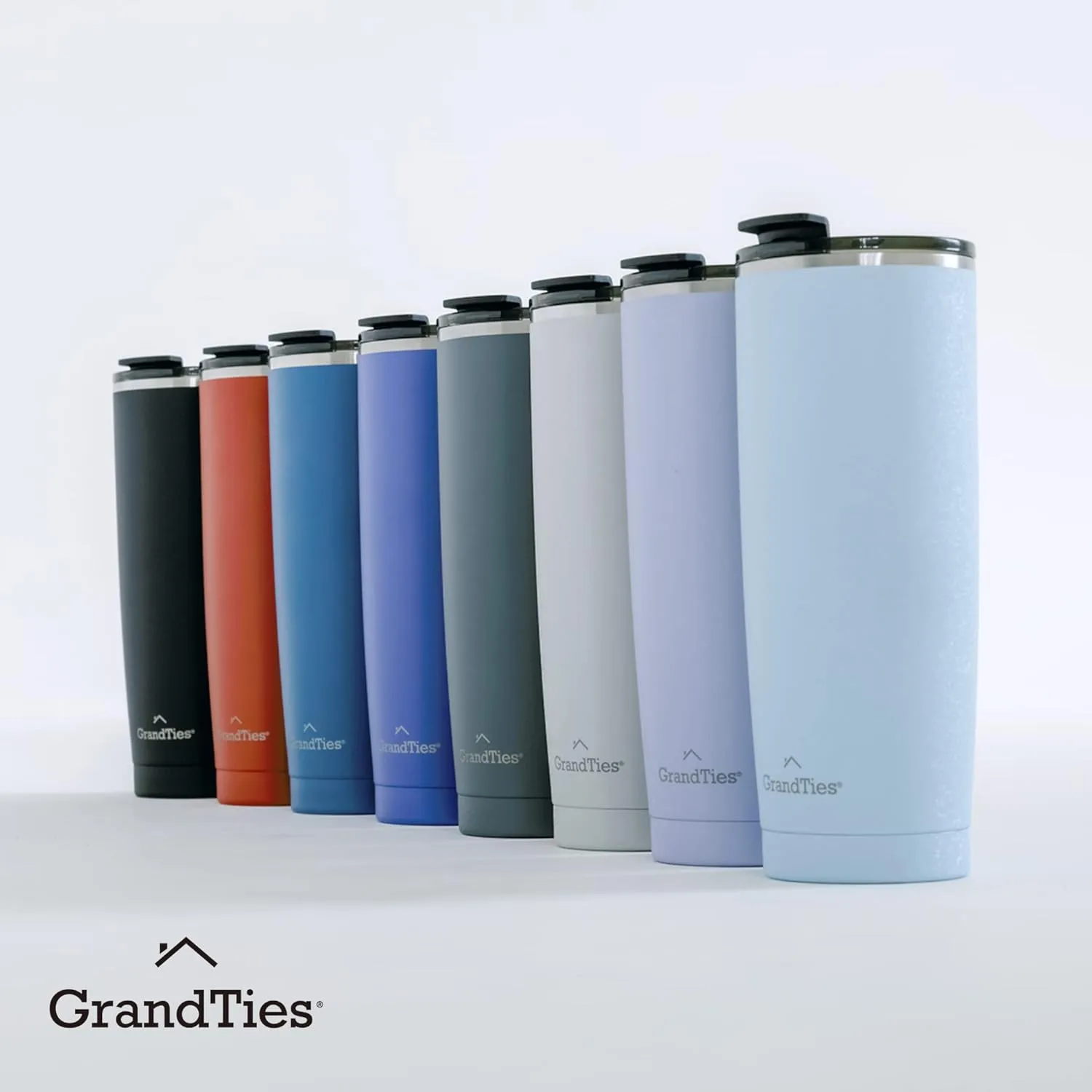 GRANDTIES Insulated Coffee Tumbler Cup w/Tritan Lid | Leak Proof, Reusable, Double Walled Vacuum Stainless Steel Travel Mug | Thermal Cups for Hot and Cold Drinks | 20oz | Glacier Lake, Snowy Texture