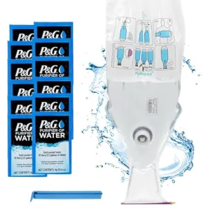 Gravity Water Filter - Portable Water Filtration System and Backpacking Filter for Camping, Hiking and Emergency Treatment - 2.5 Gallon Bag - Hangs Anywhere