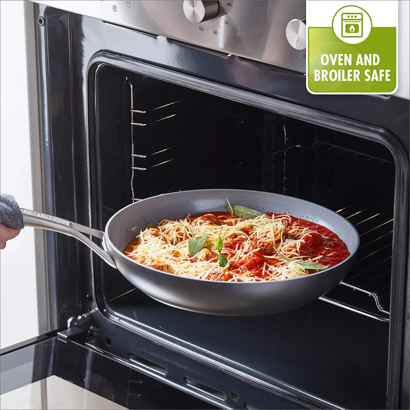 GreenPan Paris Pro Hard Anodized Healthy Ceramic Nonstick, 8" Frying Pan Skillet, PFAS-Free, Dishwasher Safe, Grey