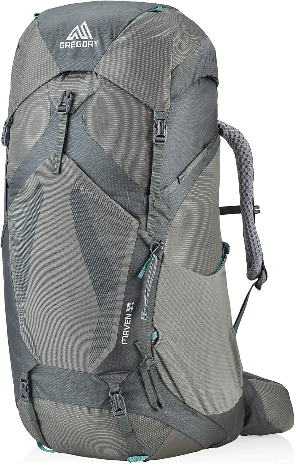 Gregory Maven 65L Women's Backpacking Pack, Breathable Backpanel and Shoulder Harness, Raincover Included, Built-In Hydration Sleeve (Reservoir Not Included), Extra Small/Small, Helium Grey