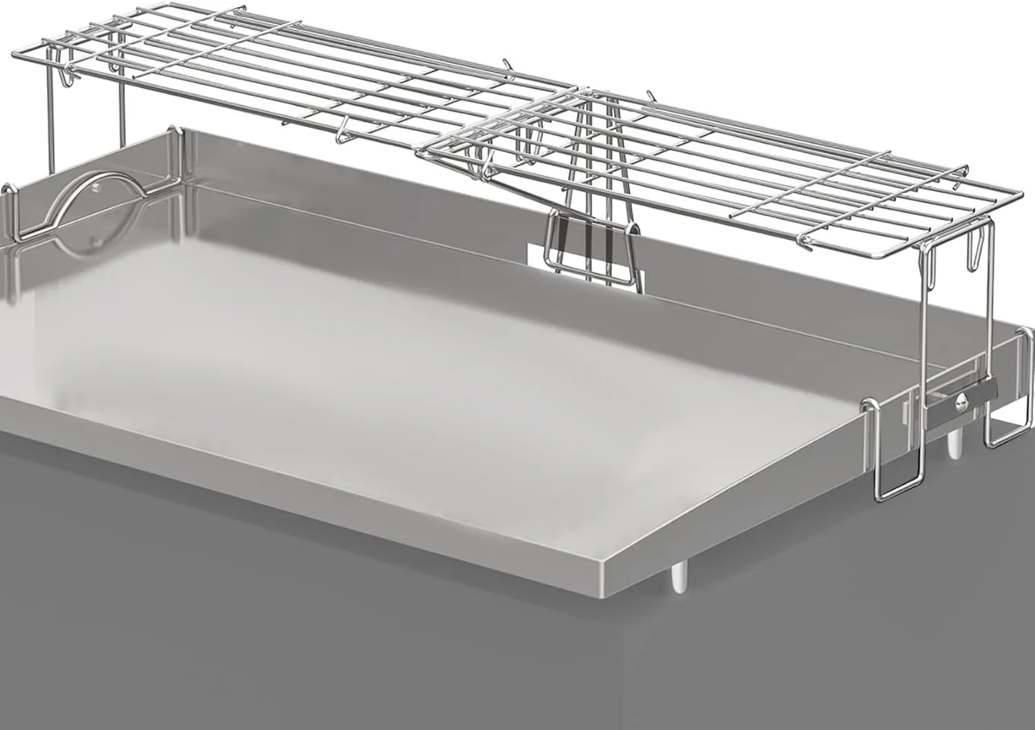 Griddle Warming Rack for Blackstone 17 22 28 36in Flat Top Griddle, Adjustable Universal Stainless Steel Grill Rack for Blackstone Griddle Parts, Griddle Warming Rack for Weber/Camp Chef, 12" to 45" L