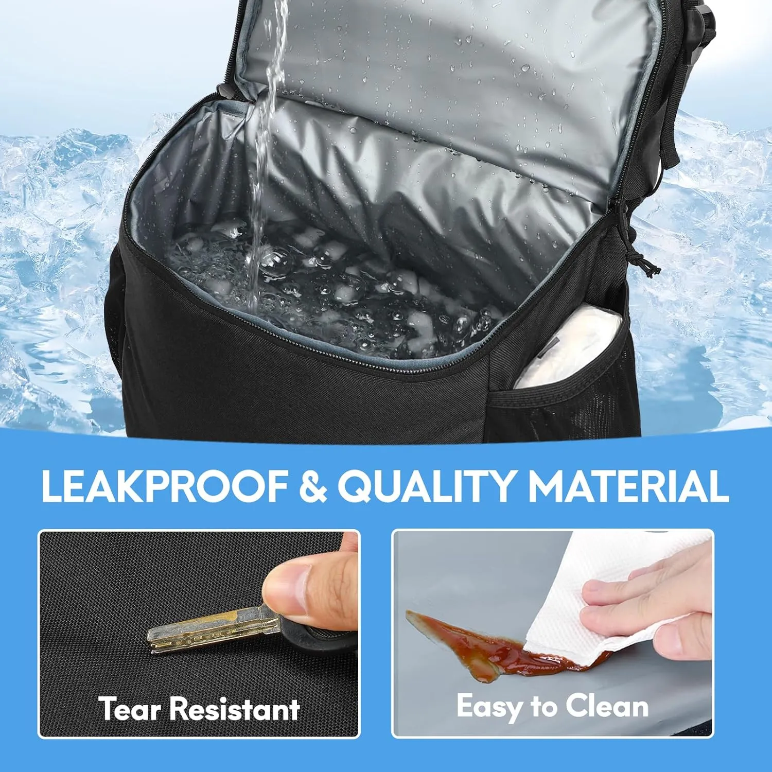 Haimont Cooler Backpack Insulated Double Deck for Men Women, 30 Cans Lunch Backpack Leakproof for Hiking Beach Travel Work