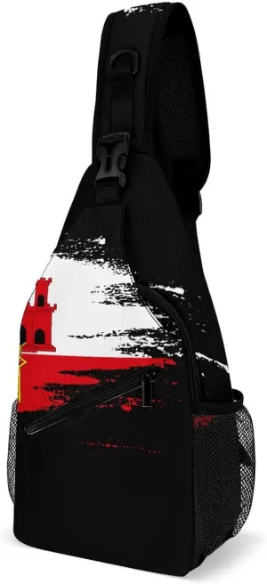Haiti Flag Painted Sling Bag Crossbody Chest Bag Shoulder Bag For Travel Hiking Cycling Camping