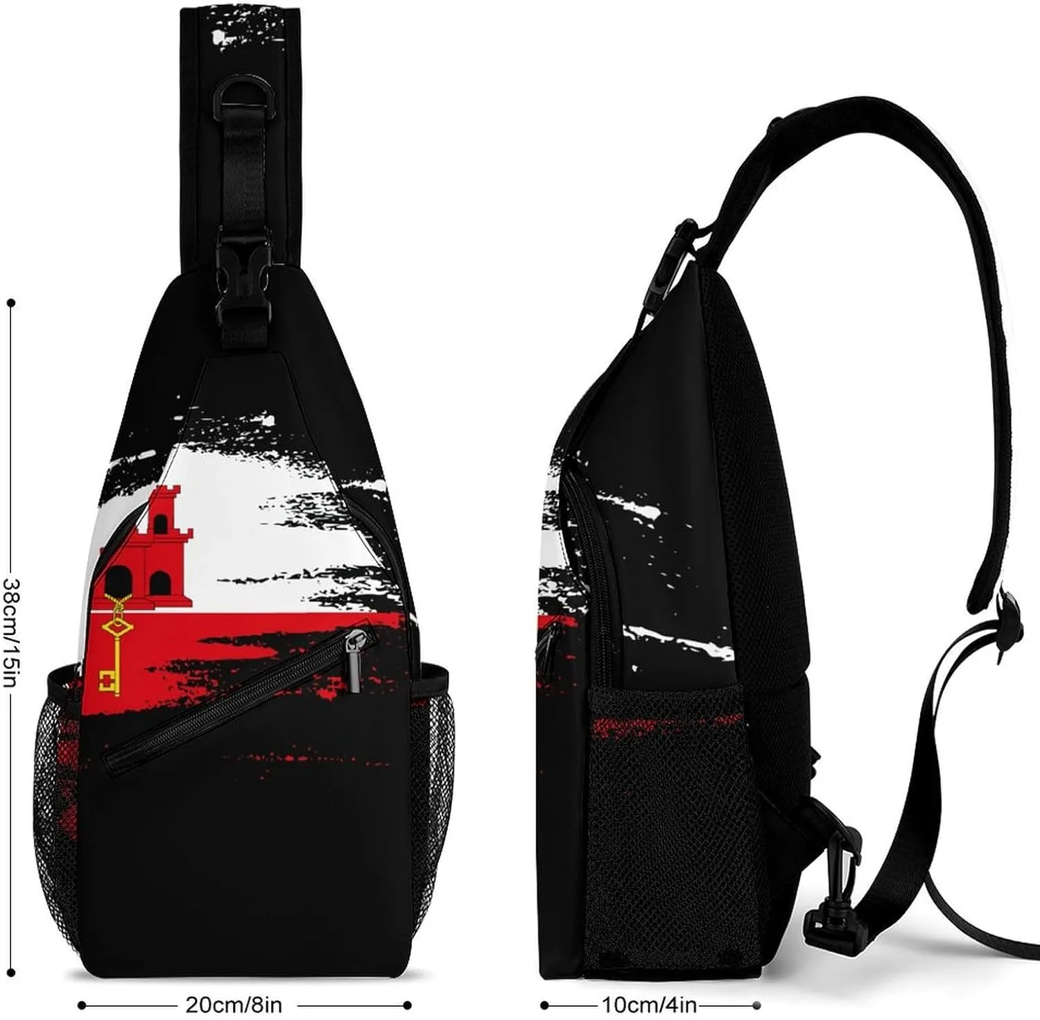 Haiti Flag Painted Sling Bag Crossbody Chest Bag Shoulder Bag For Travel Hiking Cycling Camping