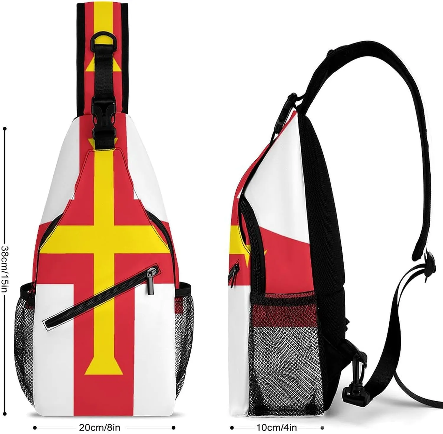 Haiti Flag Sling Bag Crossbody Chest Bag Shoulder Bag For Travel Hiking Cycling Camping